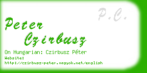 peter czirbusz business card