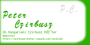 peter czirbusz business card